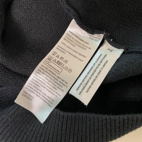 Calvin Klein Mens Black Full-Zip Cardigan Sweater‎ XL 100% Cotton - Picture 4 of 8